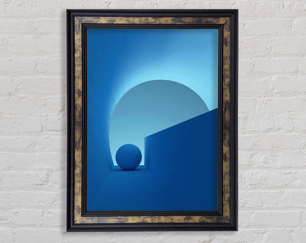 Blue Ball In Tunnel Framed Print