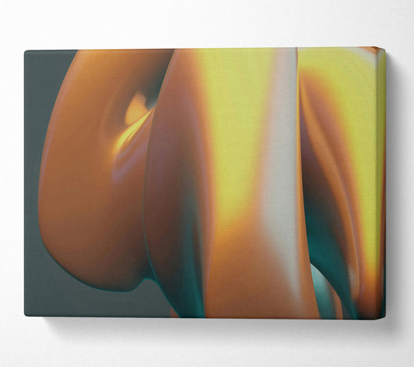  A Canvas Print of Golden Fluid Forms Canvas Wall Art