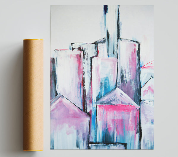 Pink Cityscape Dreams Poster