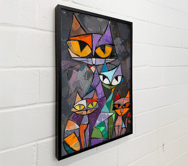 Purple Feline Friends