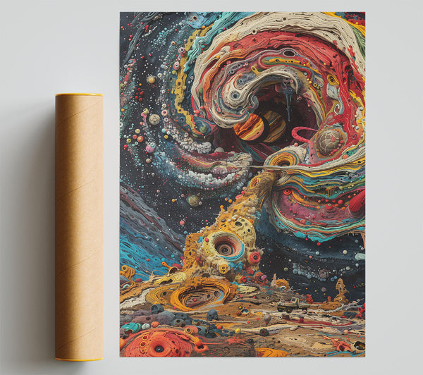 Cosmic Orange Dream Poster