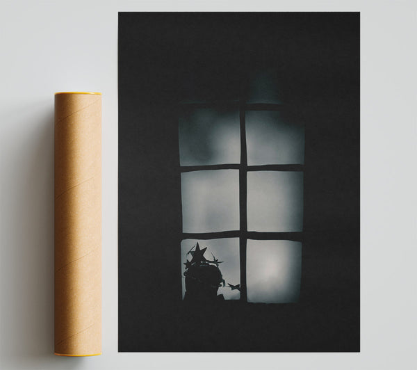 Silhouetted Stars In Grey Poster