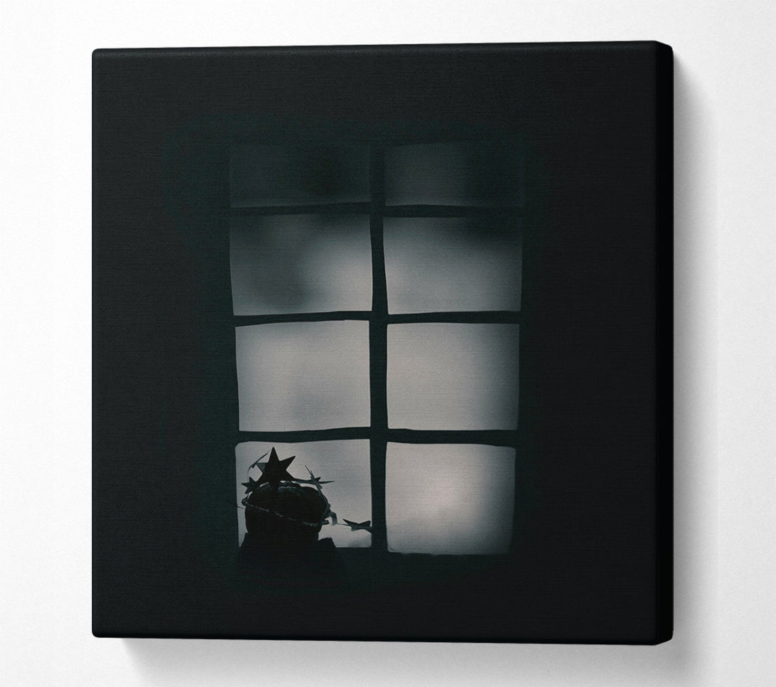 A Canvas Print of Silhouetted Stars In Grey Canvas Wall Art