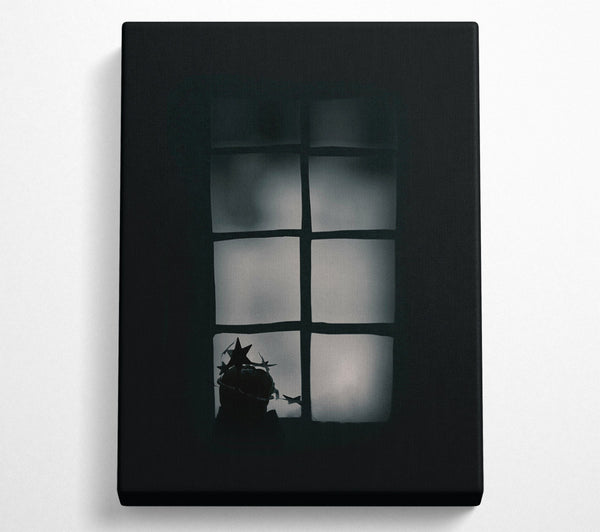  A Canvas Print of Silhouetted Stars In Grey Canvas Wall Art