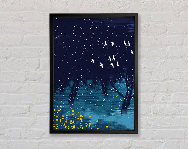 Blue Bird Flight Framed Print