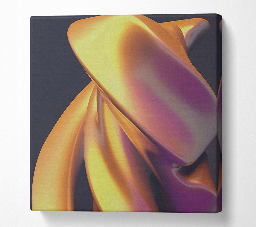  A Canvas Print of Golden Fluid Form Canvas Print