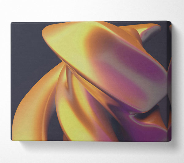  A Canvas Print of Golden Fluid Form Canvas Print