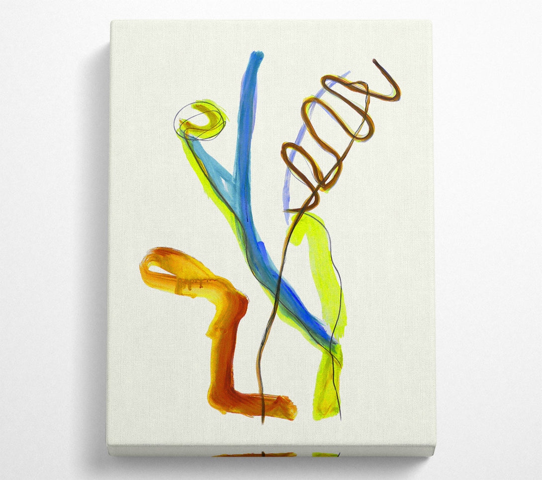  A Canvas Print of Golden Blue Abstract Canvas Print