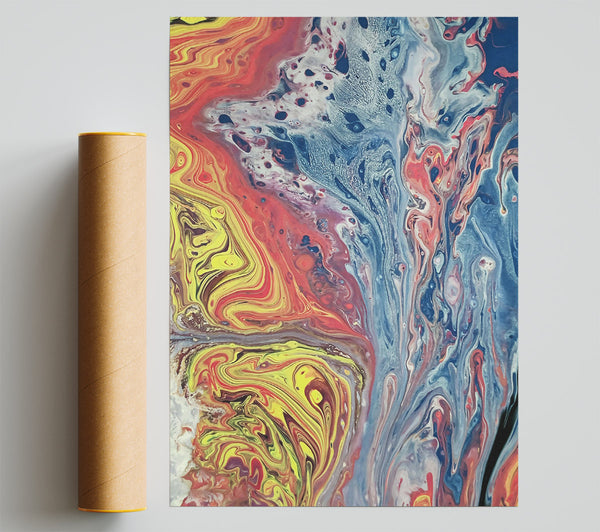 Blue And Yellow Swirl Giclee Print