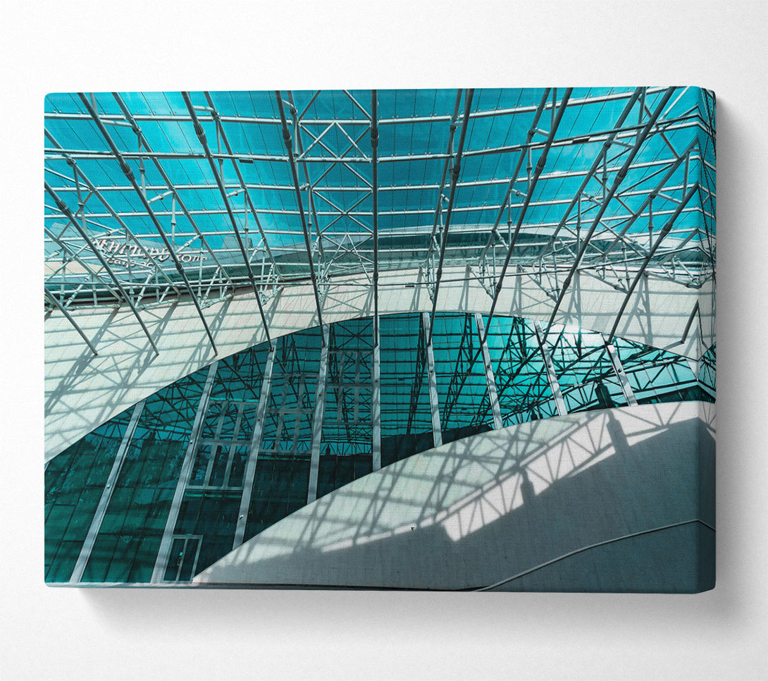  A Canvas Print of Teal Glass Reflections Canvas Wall Art