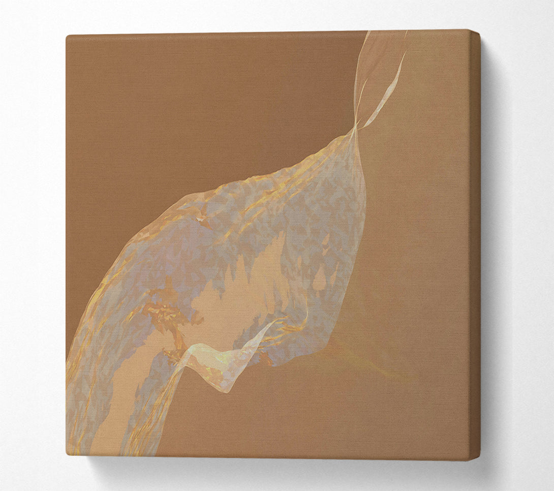  A Canvas Print of Golden Veiled Abstract Canvas Wall Art