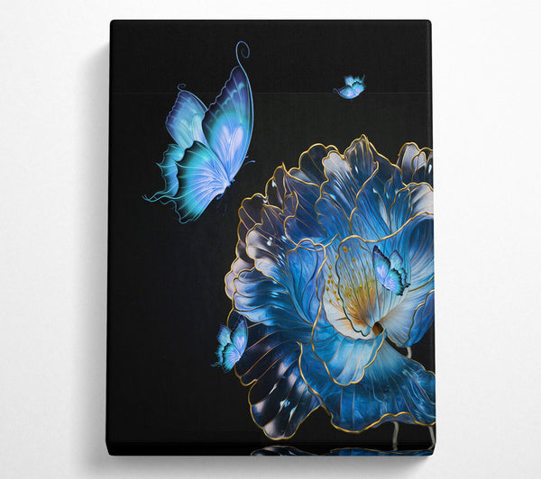  A Canvas Print of Blue Butterfly And Flower Canvas Print