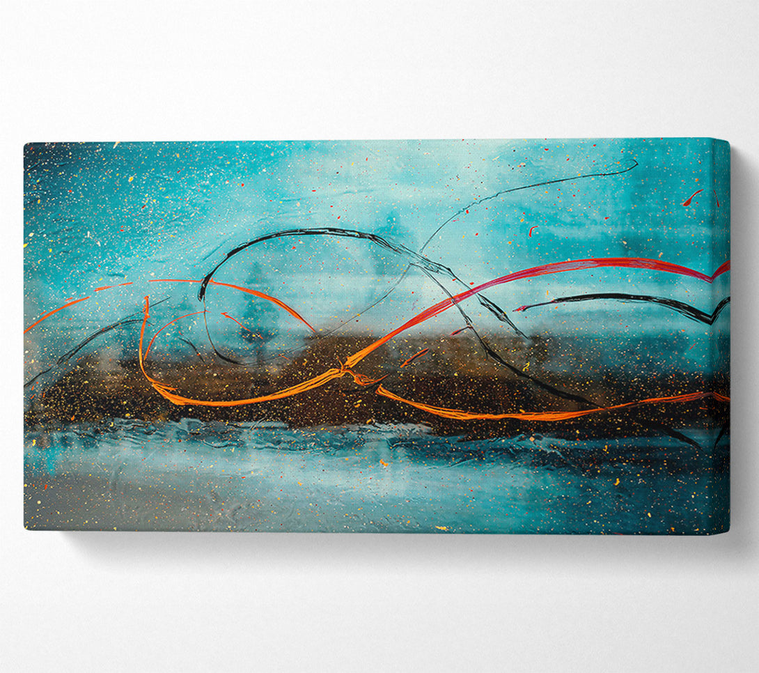  A Canvas Print of Teal Swirl Symphony Canvas Wall Art