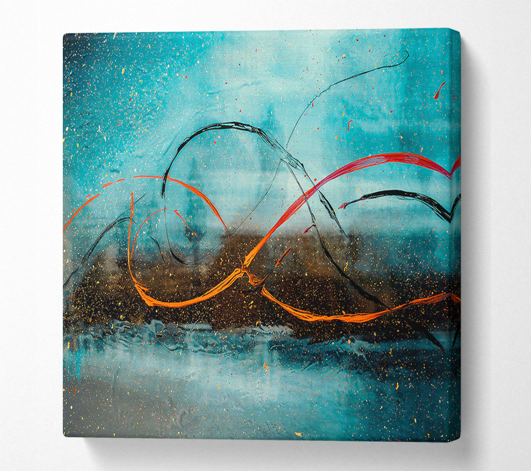  A Canvas Print of Teal Swirl Symphony Canvas Wall Art