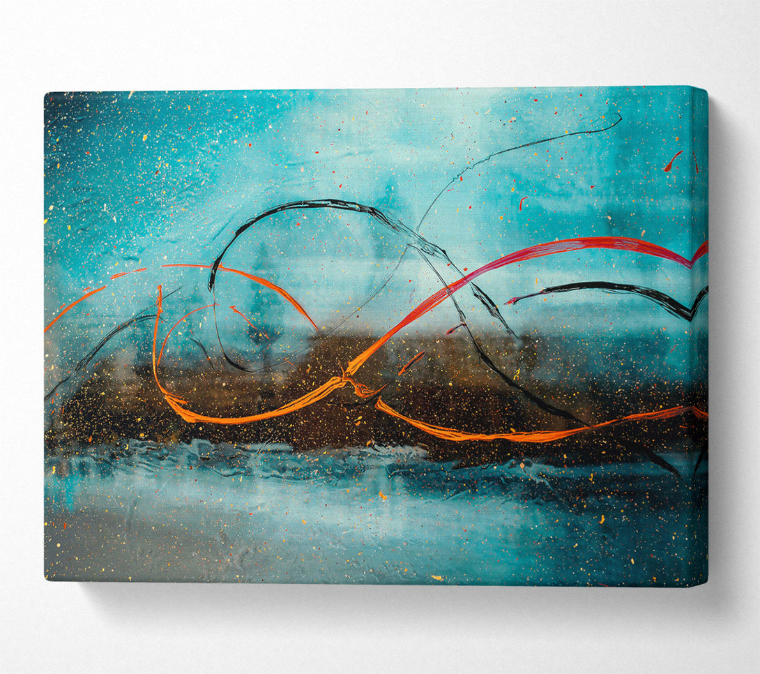  A Canvas Print of Teal Swirl Symphony Canvas Wall Art