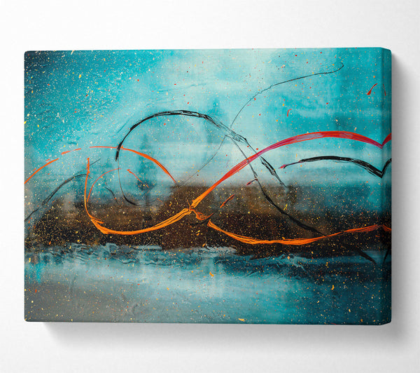  A Canvas Print of Teal Swirl Symphony Canvas Wall Art