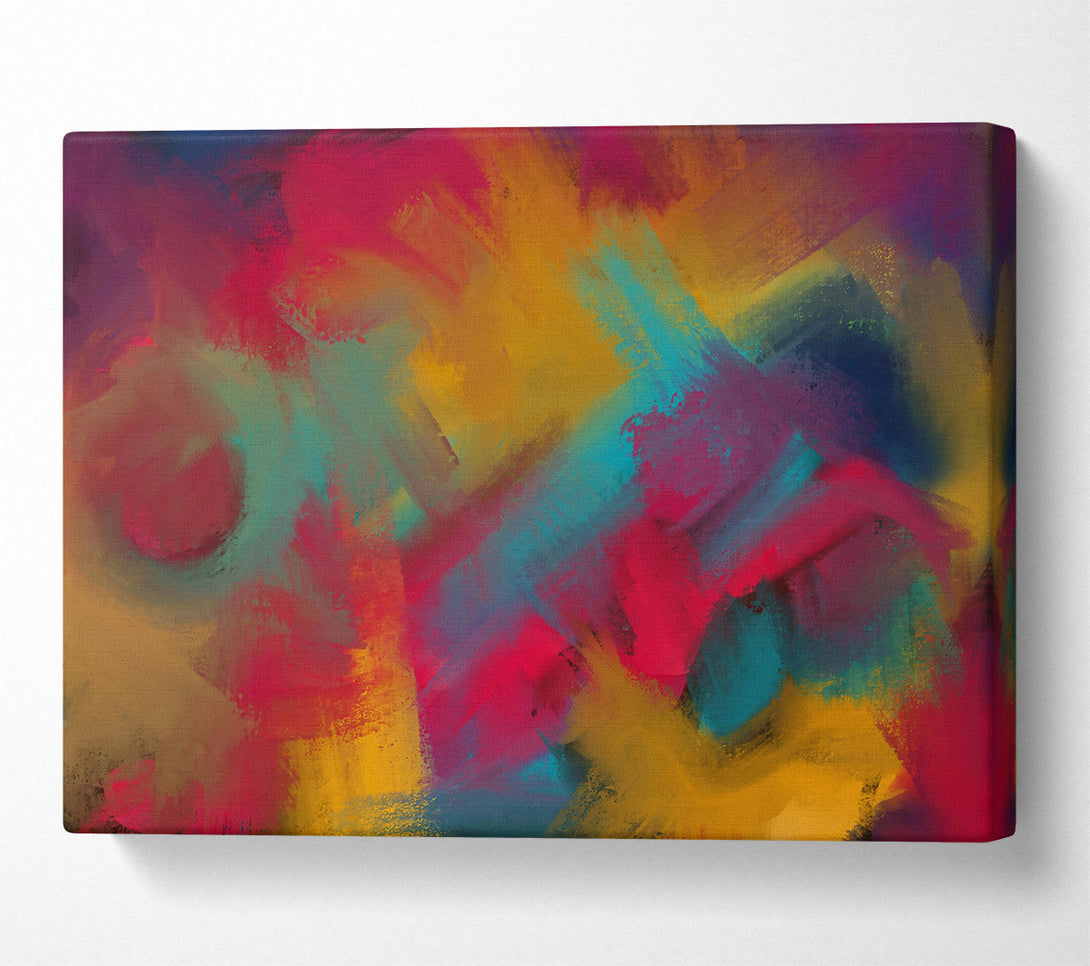  A Canvas Print of Crimson Abstract Strokes Canvas Wall Art