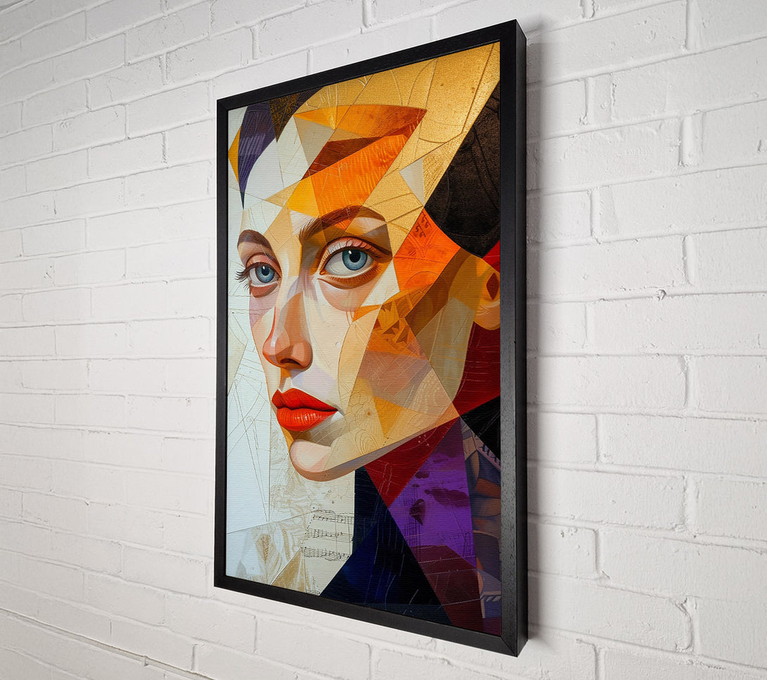  A Canvas Print of Golden Geometric Gaze Canvas Wall Art