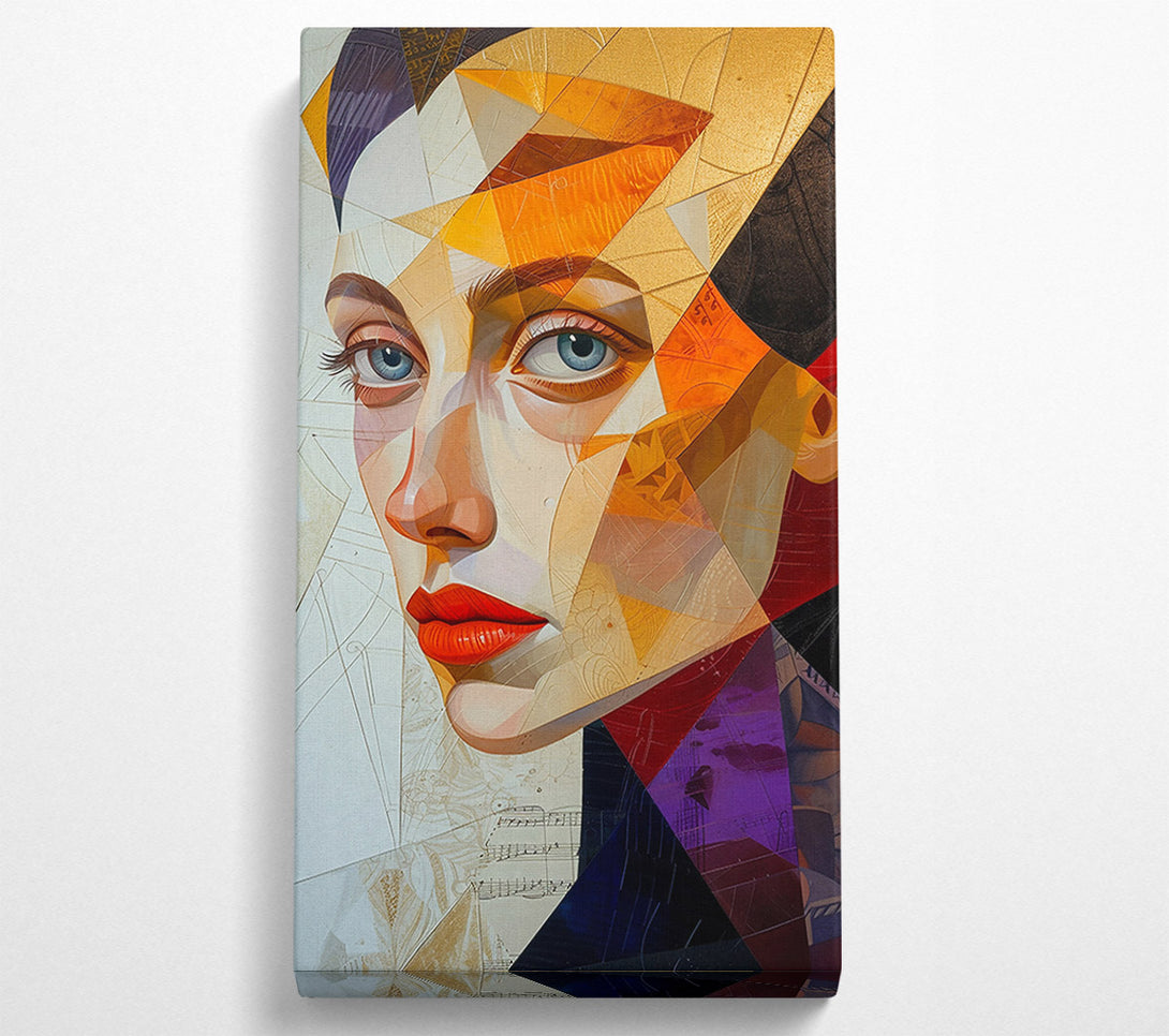  A Canvas Print of Golden Geometric Gaze Canvas Wall Art