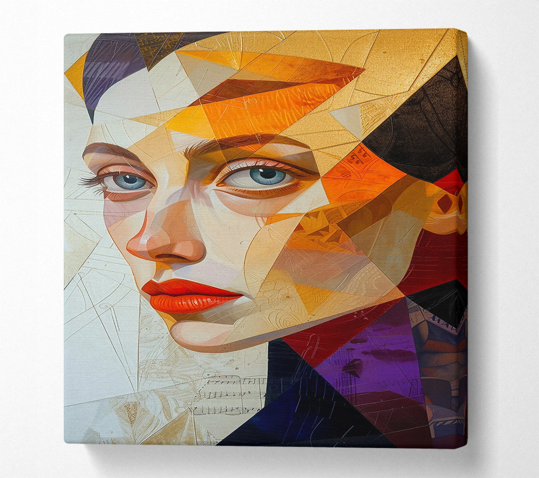  A Canvas Print of Golden Geometric Gaze Canvas Wall Art