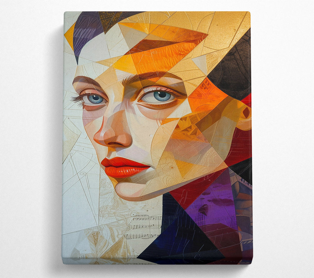  A Canvas Print of Golden Geometric Gaze Canvas Wall Art