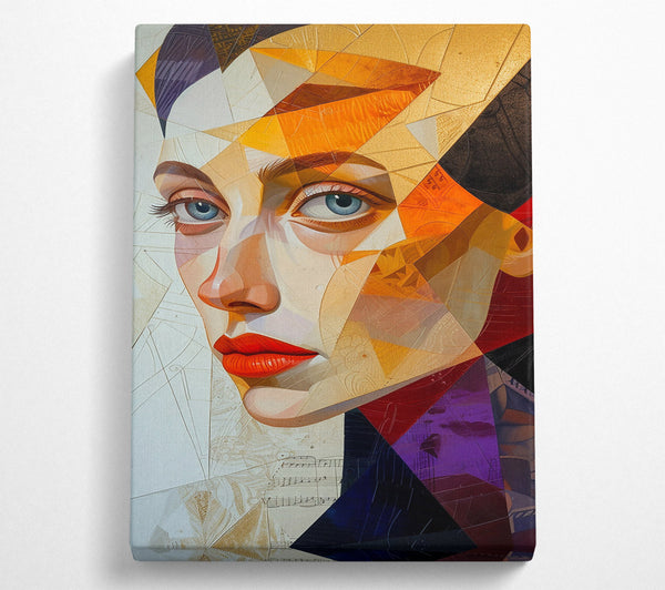  A Canvas Print of Golden Geometric Gaze Canvas Wall Art