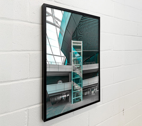Teal Glass Elevator