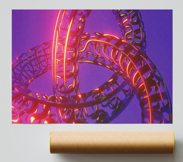 Crimson Intertwined Loops Giclee Print