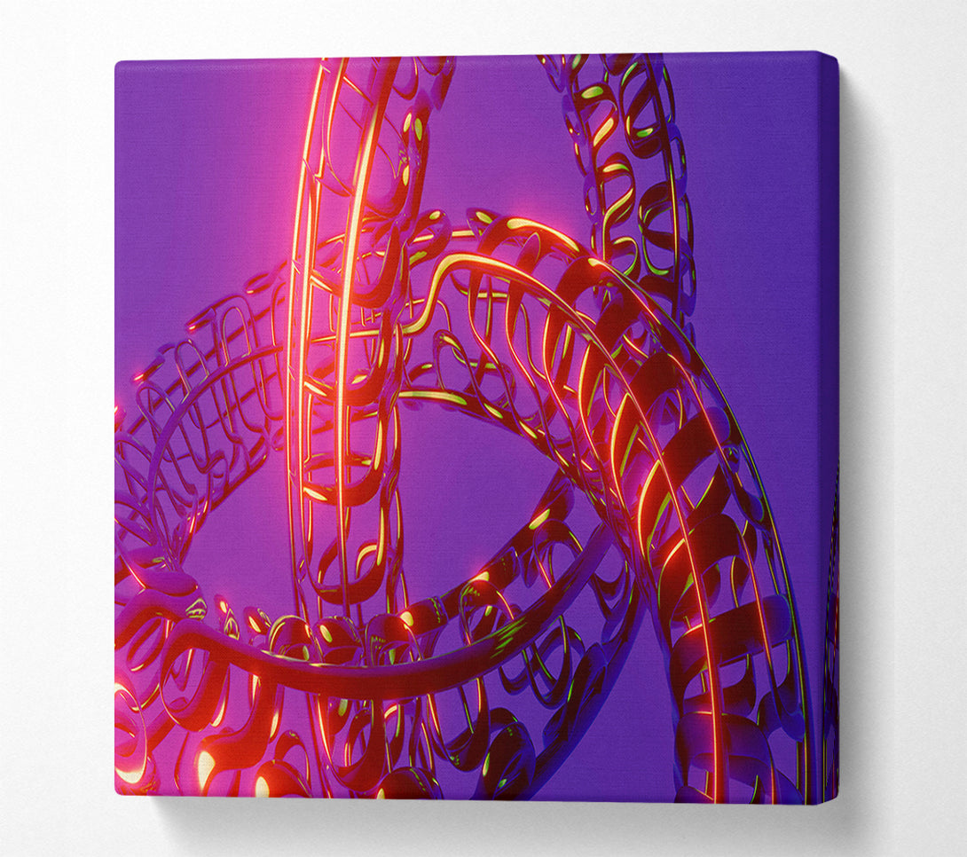  A Canvas Print of Crimson Intertwined Loops Canvas Print