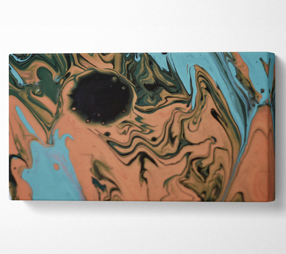  A Canvas Print of Peachy Swirls And Blues Canvas Wall Art