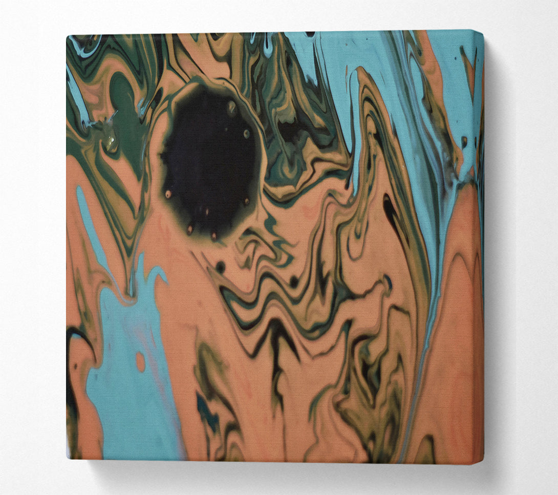  A Canvas Print of Peachy Swirls And Blues Canvas Wall Art