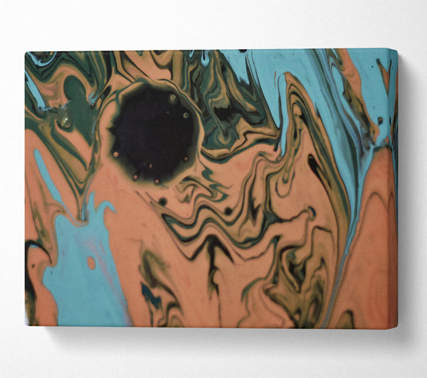  A Canvas Print of Peachy Swirls And Blues Canvas Wall Art