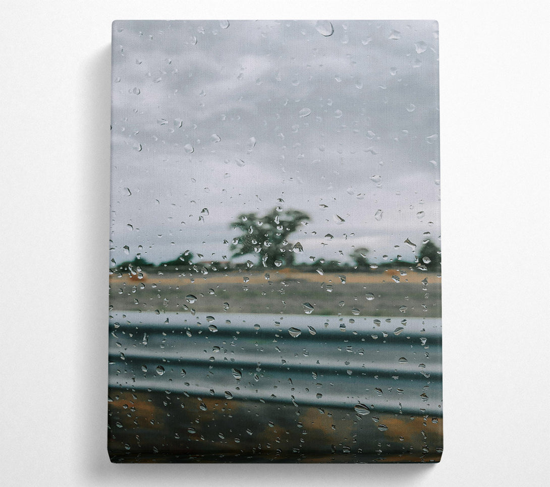  A Canvas Print of Gray Rain Drops Canvas Art
