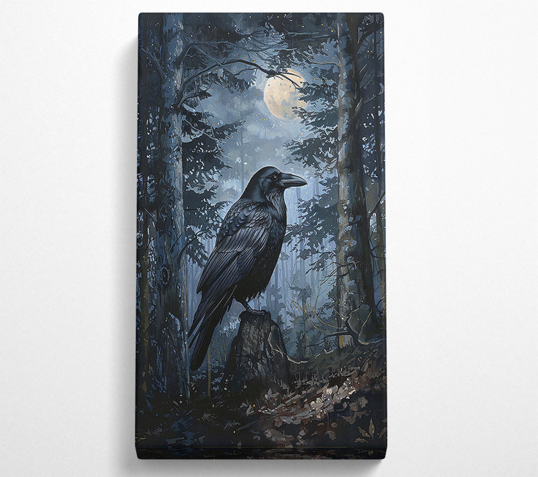  A Canvas Print of Blue Moon Raven Canvas Wall Art