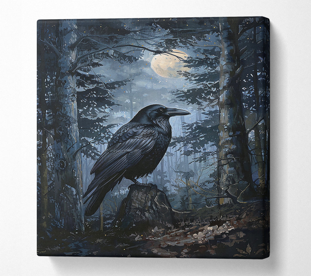  A Canvas Print of Blue Moon Raven Canvas Wall Art