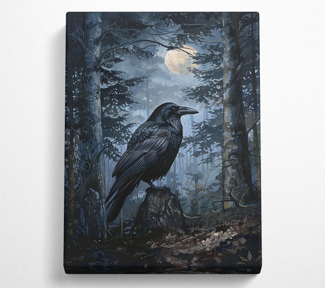  A Canvas Print of Blue Moon Raven Canvas Wall Art