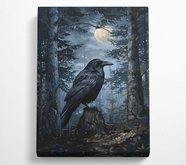  A Canvas Print of Blue Moon Raven Canvas Wall Art