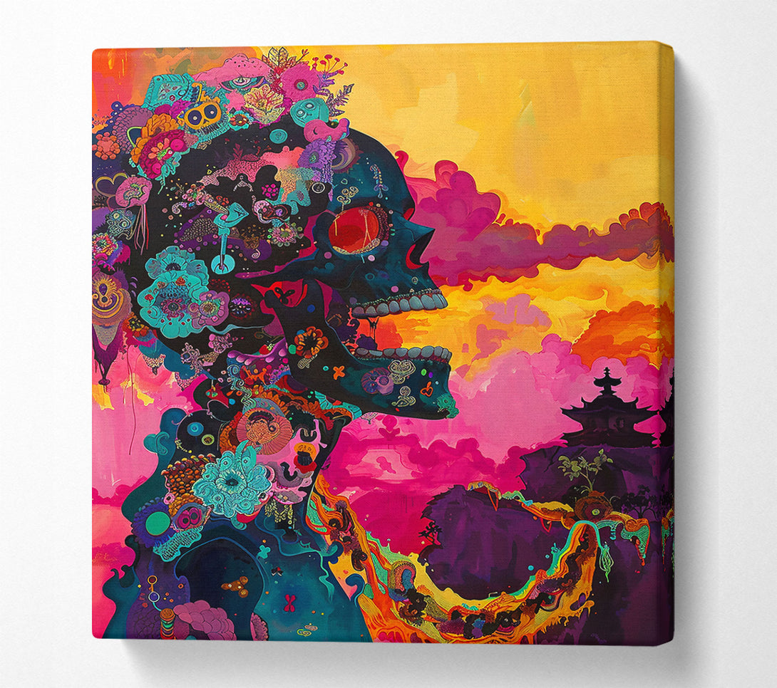  A Canvas Print of Pink Skull Dreamscape Canvas Print