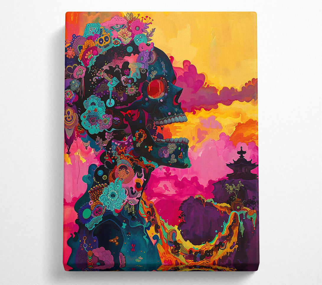  A Canvas Print of Pink Skull Dreamscape Canvas Print