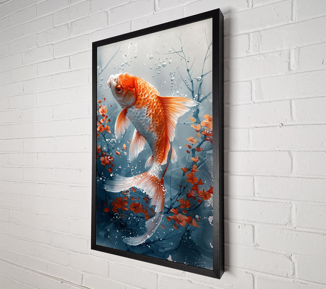  A Canvas Print of Orange Koi Bloom Canvas Print