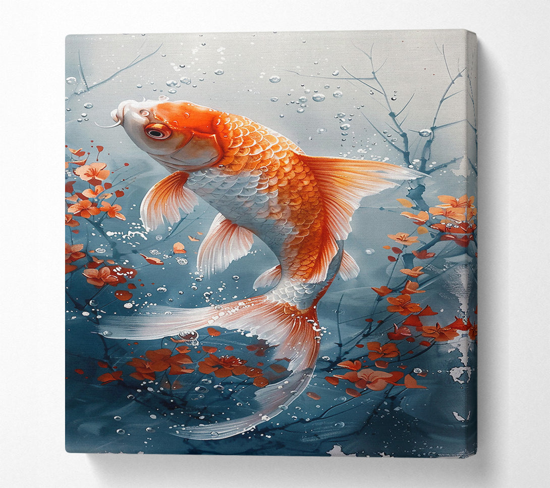  A Canvas Print of Orange Koi Bloom Canvas Print