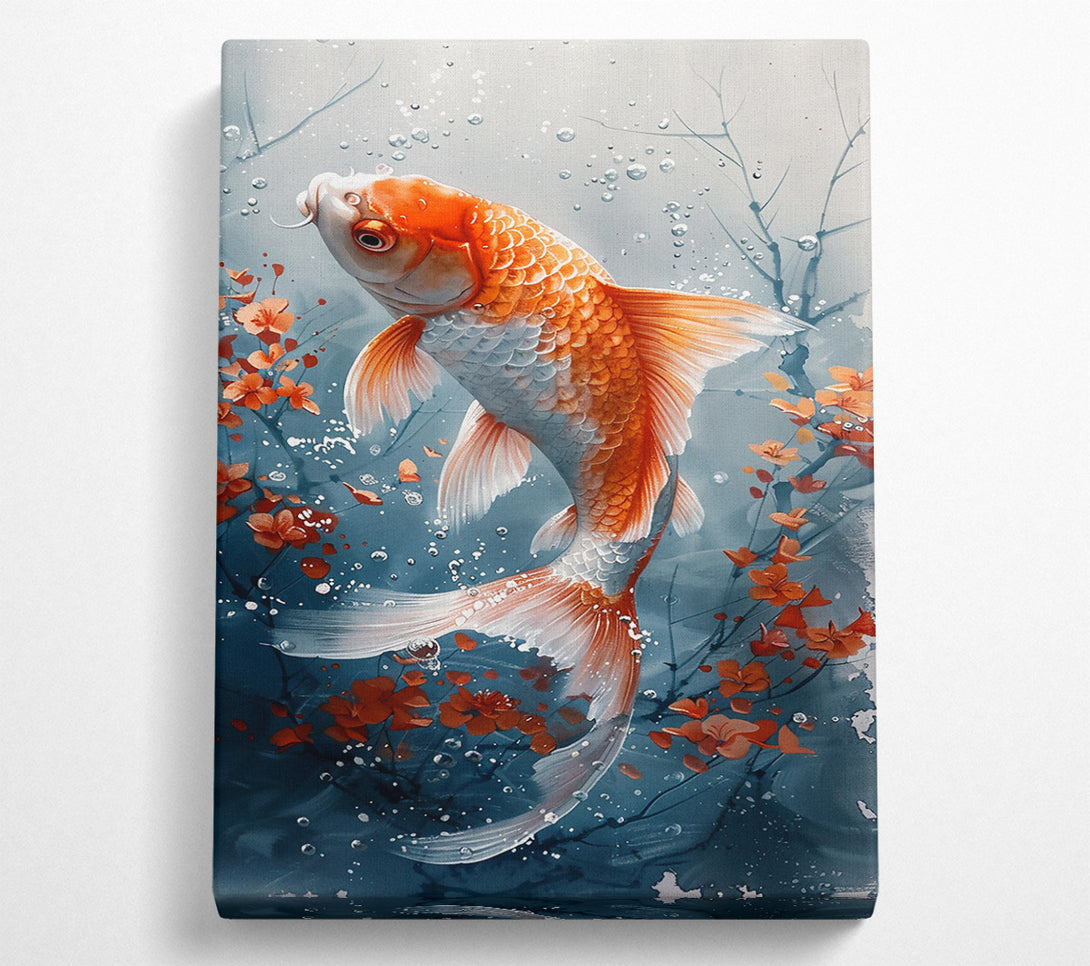  A Canvas Print of Orange Koi Bloom Canvas Print