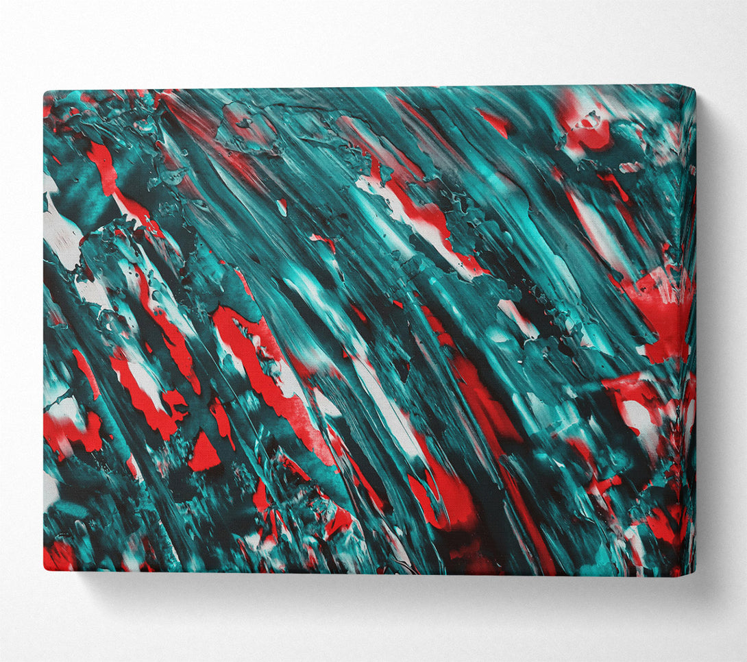  A Canvas Print of Teal Abstract Strokes Canvas Wall Art