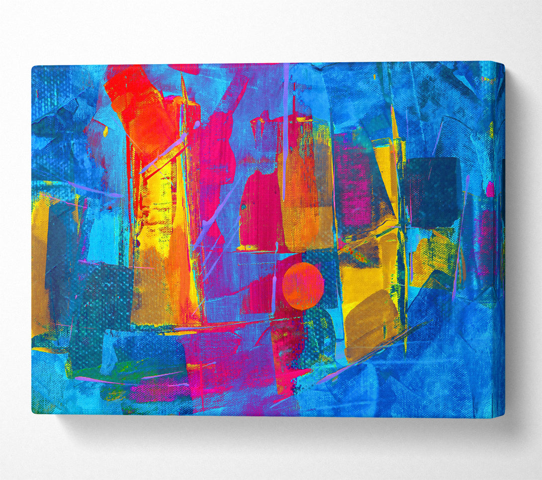  A Canvas Print of Blue Abstract Expressionism Canvas Art