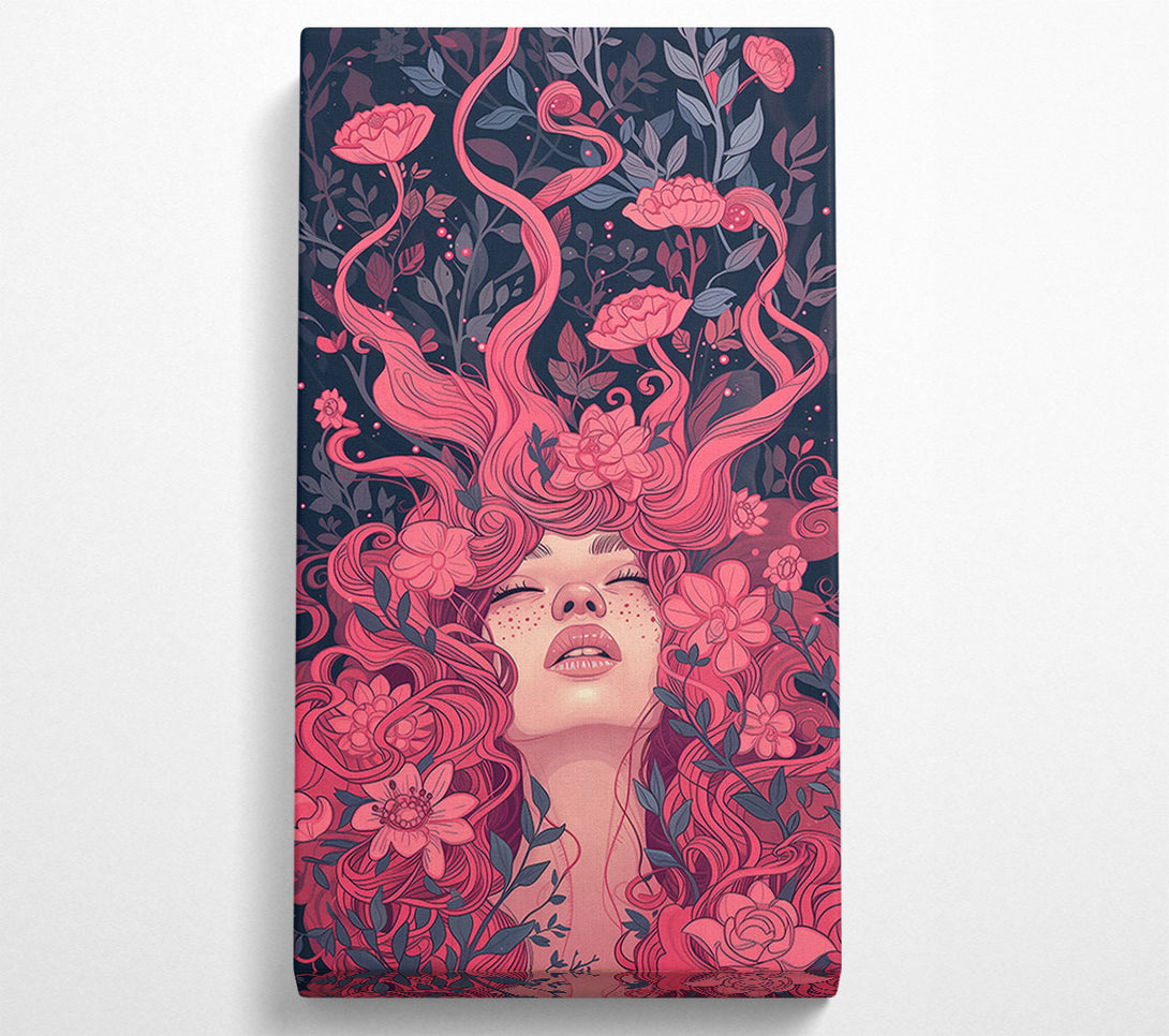  A Canvas Print of Pink Floral Embrace Canvas Wall Art