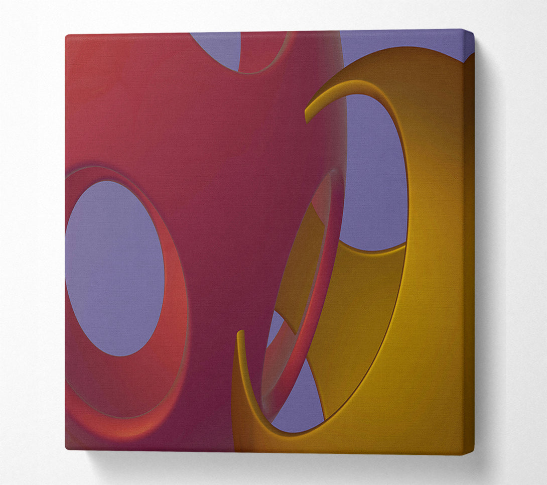  A Canvas Print of Crimson Intertwined Forms Canvas Art