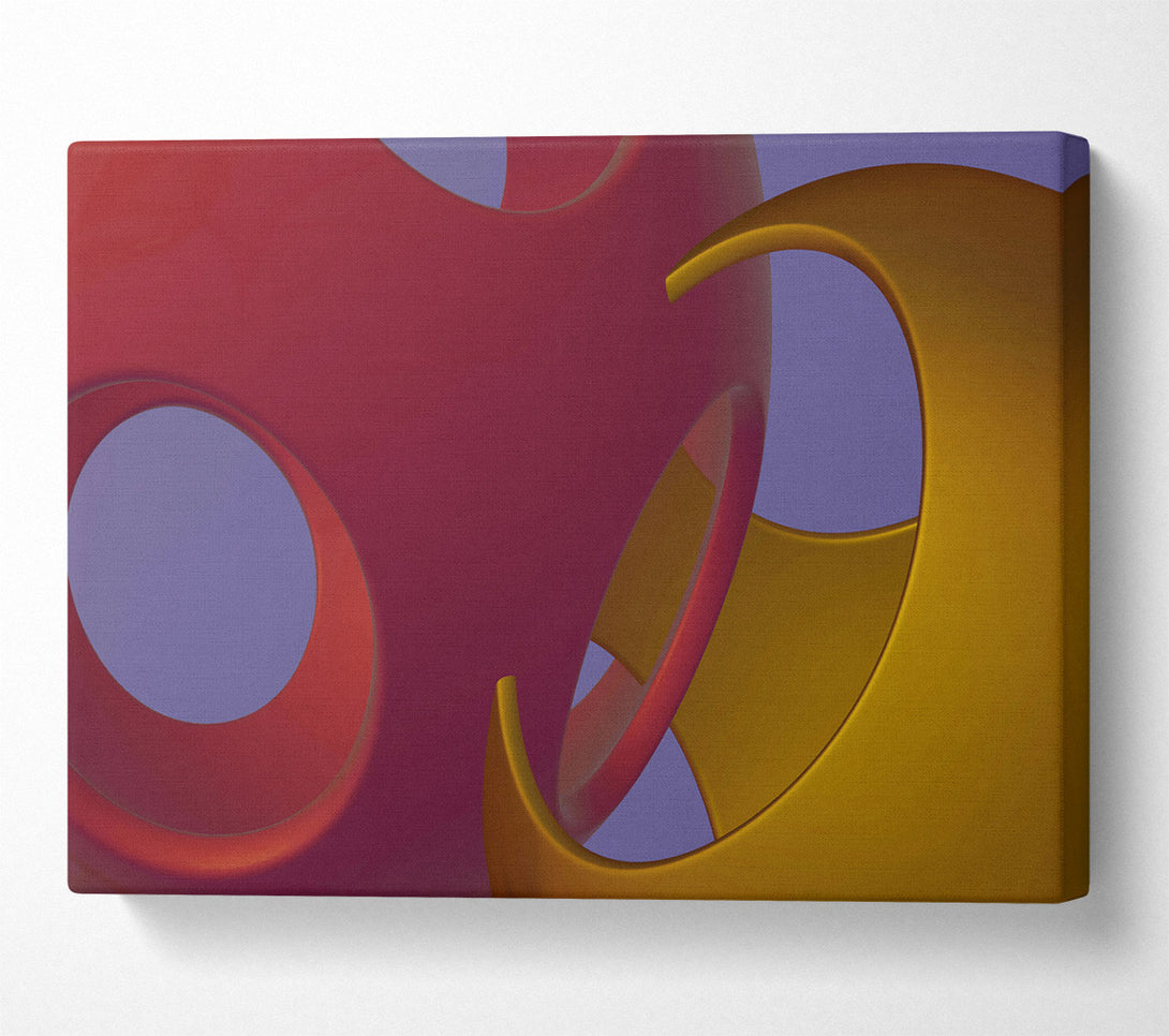  A Canvas Print of Crimson Intertwined Forms Canvas Art