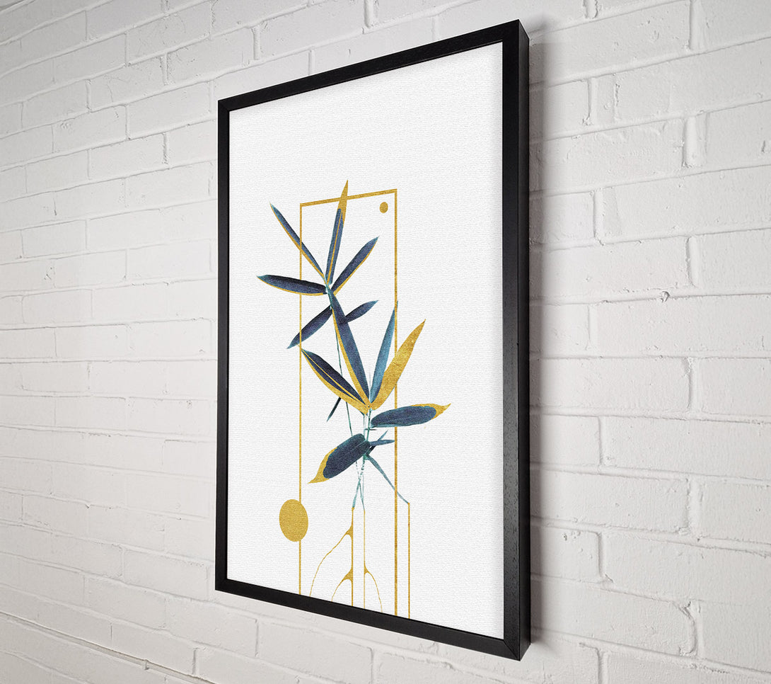  A Canvas Print of Blue Flower With Gold Canvas Print