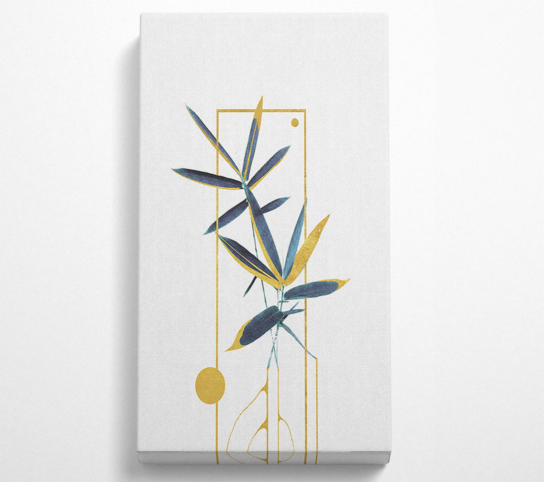  A Canvas Print of Blue Flower With Gold Canvas Print