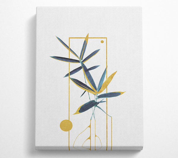  A Canvas Print of Blue Flower With Gold Canvas Print